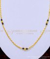 BBM1003 - One Gram Gold Guaranteed Single Line Black Crystal with Wheat Chain Karugamani Chain Online