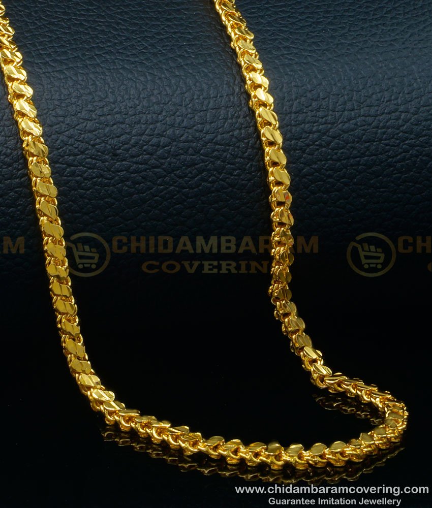 Leaf Design One Gram Gold Plated Chain Online