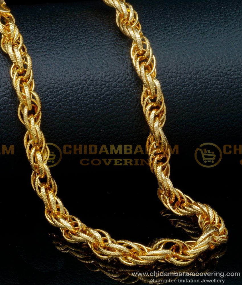 heavy thick chain, men's chain online, new model boy chain, one gram gold chain, chain for men, gold plated chain for men, 