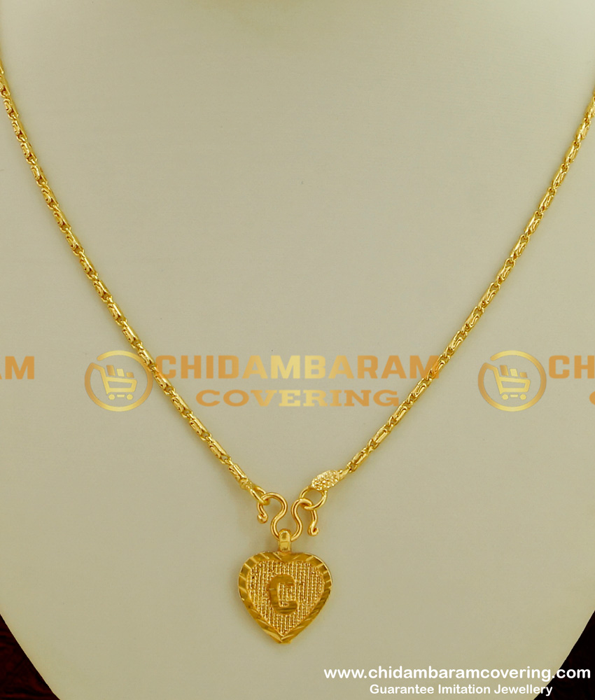 SCHN073 - Gold Plated Alphabet ‘C’ Letter Pendant with Chain for Boys and Girls