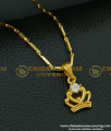 SCHN197 - Teenage Girls Diamond Stone Tiny Queen Crown Pendant Gold Designs with Short Chain