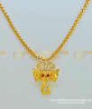 SCHN236 - Diamond and Ruby Lord Ganesha gold Pendant One Gram Gold Vinayagar Locket with Chain for Male 