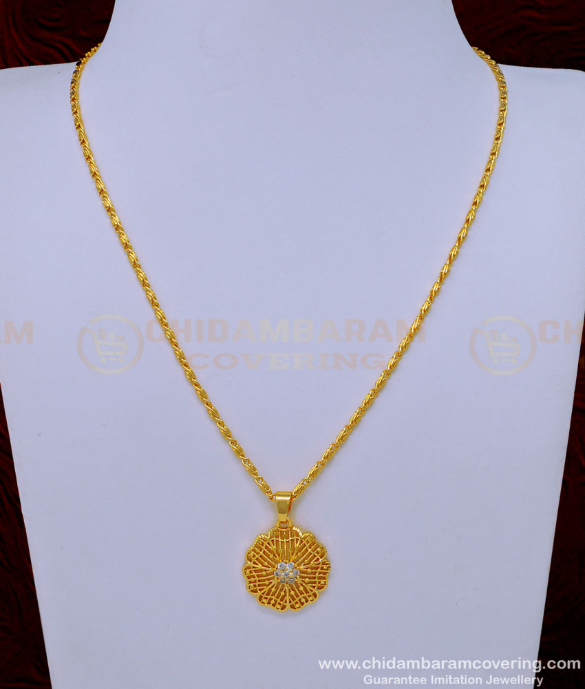 dollar chain, pendant chain, small pendant chain, small dollar chain, one gram gold pendant chain, gold pendant chain, flower pendant, stone pendant, dollar chain, 