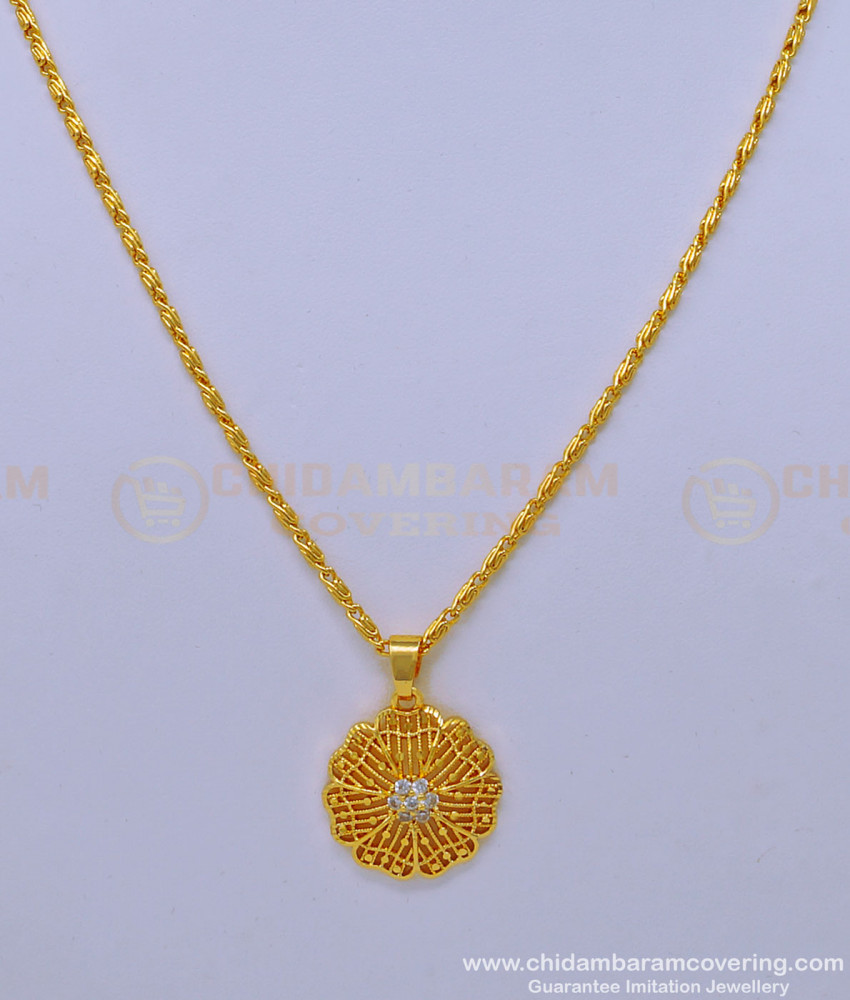 dollar chain, pendant chain, small pendant chain, small dollar chain, one gram gold pendant chain, gold pendant chain, flower pendant, stone pendant, dollar chain, 