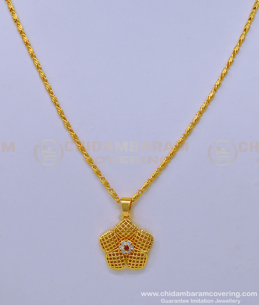 dollar chain, pendant chain, small pendant chain, small dollar chain, one gram gold pendant chain, gold pendant chain, flower pendant, stone pendant, dollar chain, 