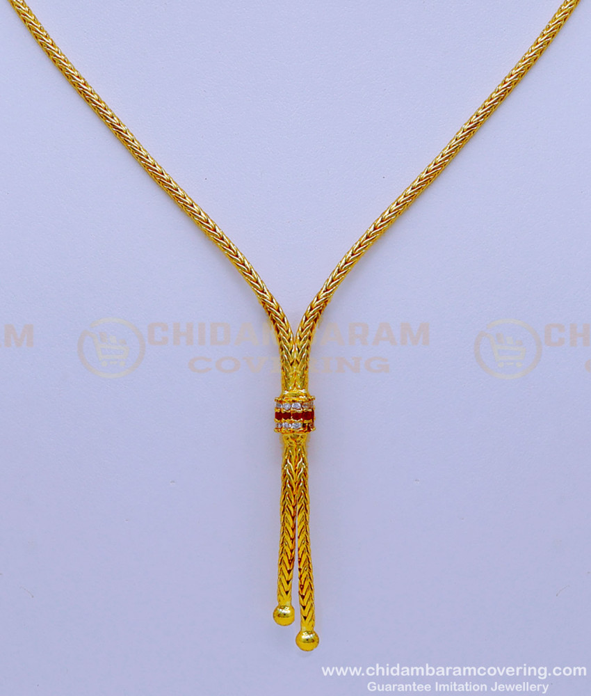  1 gram gold short chains with pendants for ladies, dollar chain, pendant chain, locket chain