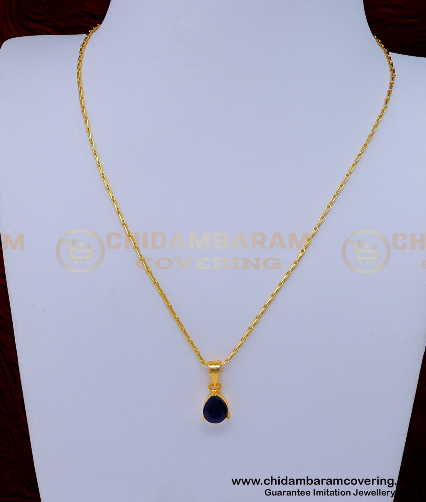 gold plated chain with guarantee, gold plated pendant chain, single stone pendant, black stone pendant, emerald pendant, small chain with pendant