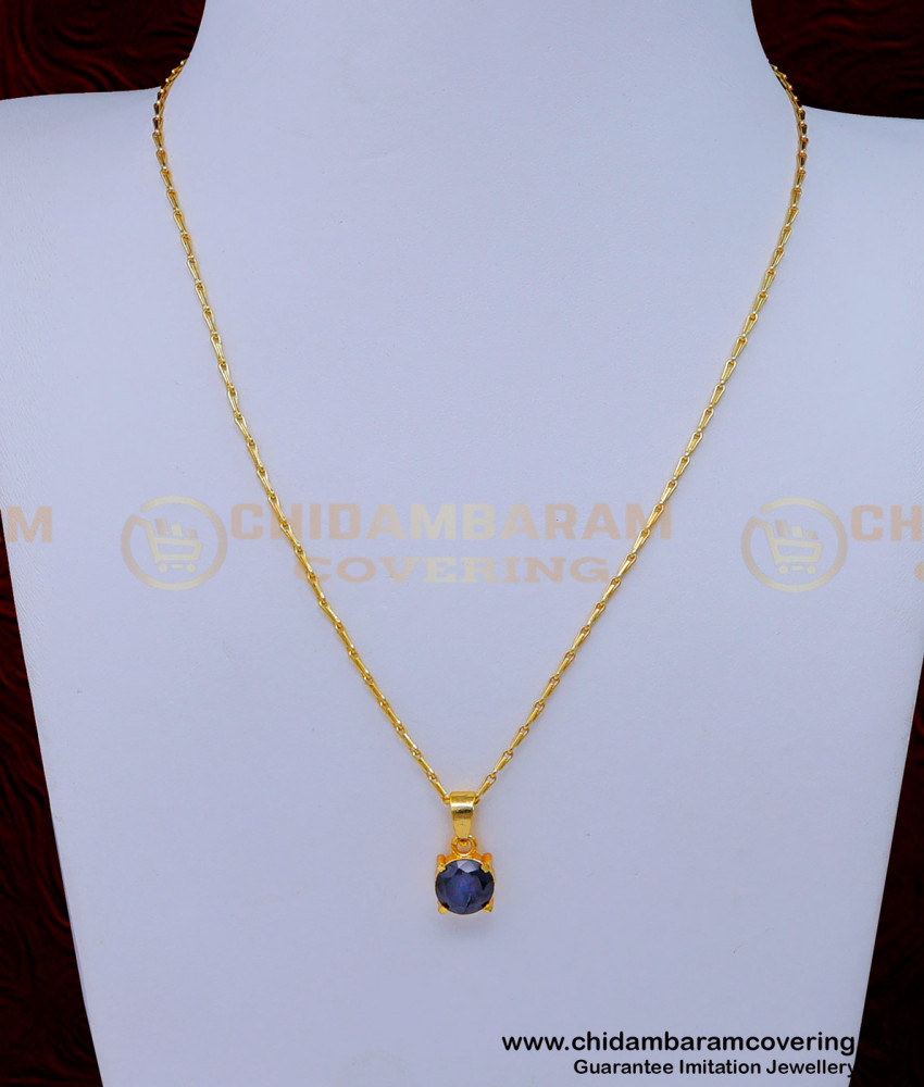 gold plated chain with guarantee, gold plated pendant chain, single stone pendant, black stone pendant, emerald pendant, small chain with pendant