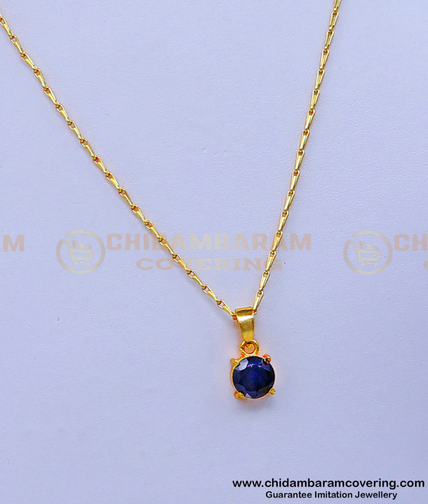 gold plated chain with guarantee, gold plated pendant chain, single stone pendant, black stone pendant, emerald pendant, small chain with pendant