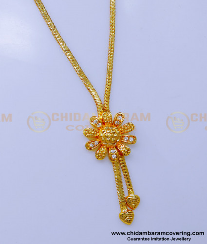 SCHN478 - Latest Flower Design Short Chain With Dollar for Ladies