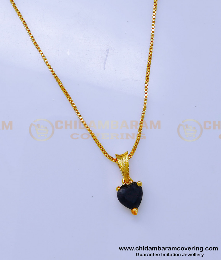 gold plated chain with guarantee, gold plated pendant chain, single stone pendant, black stone pendant, emerald pendant, small chain with pendant