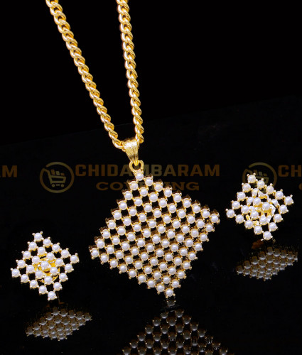 SCHN518 - Modern Pearl Pendant Design with Earrings Online