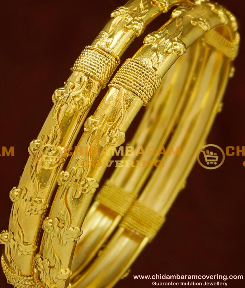 BNG151 - 2.8 Size Light Weight Daily Wear Gold Covering Guarantee Bangle Buy Online