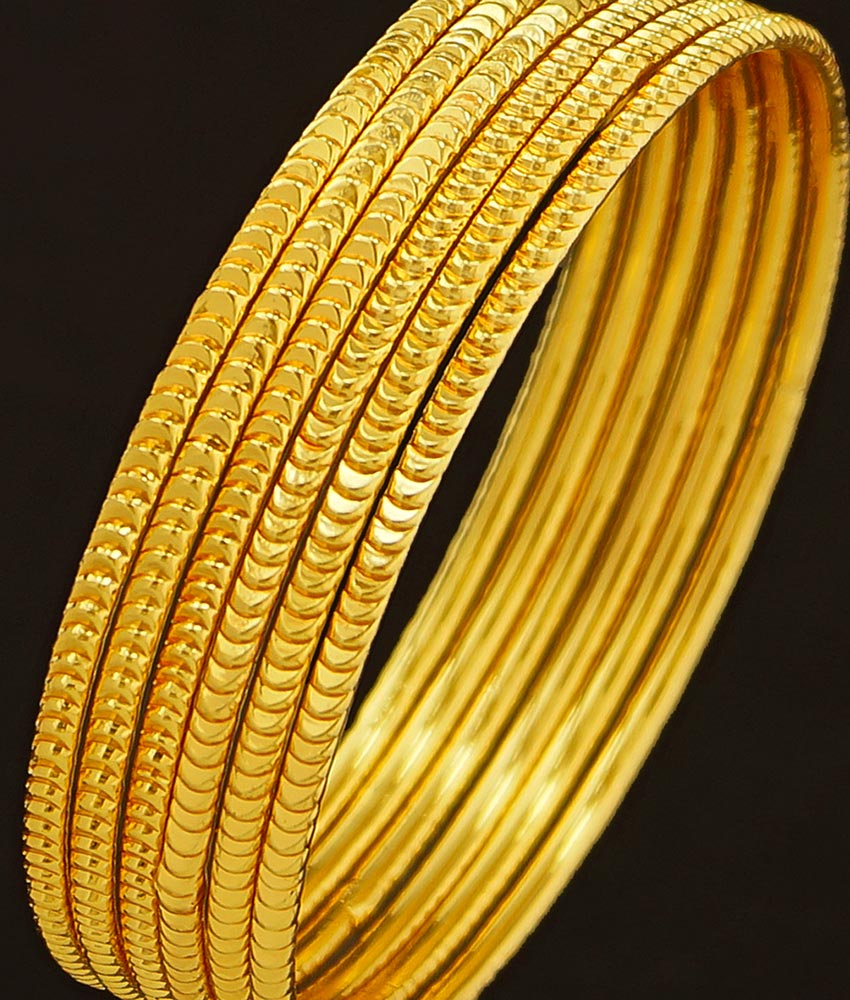 Bng208 - 2.4 Size 6 Pieces Latest Daily Wear Gold Design Thin Bangles Indian Artificial Bangles Set Online