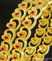 BNG260 - 2.4 Size Latest Gold Plated Broad Ruby Stone Heart Design Bangles for Indian Wedding