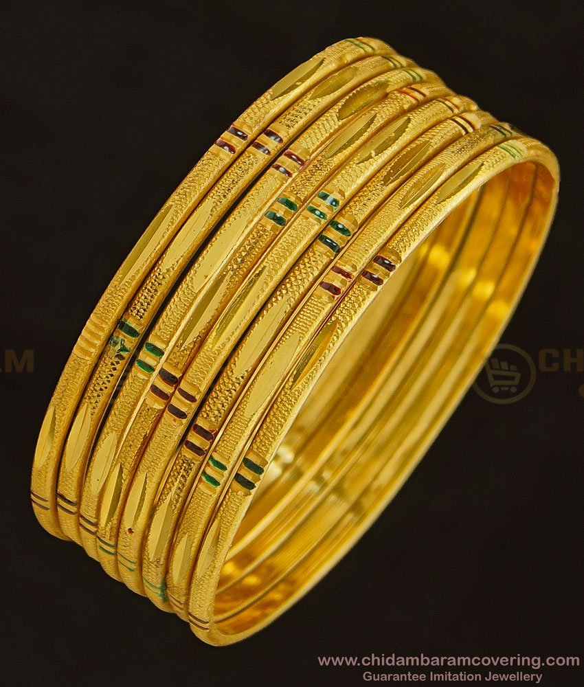 BNG343 - 2.4 Size New Model Enamel Thin Bangles Set Of 8 Bangles Indian Fashion Jewellery