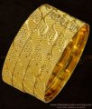 BNG353 - 2.8 Size Latest Gold Bangles Designs Self Design Broad Flat Bangles Set Of 4 Bangles  