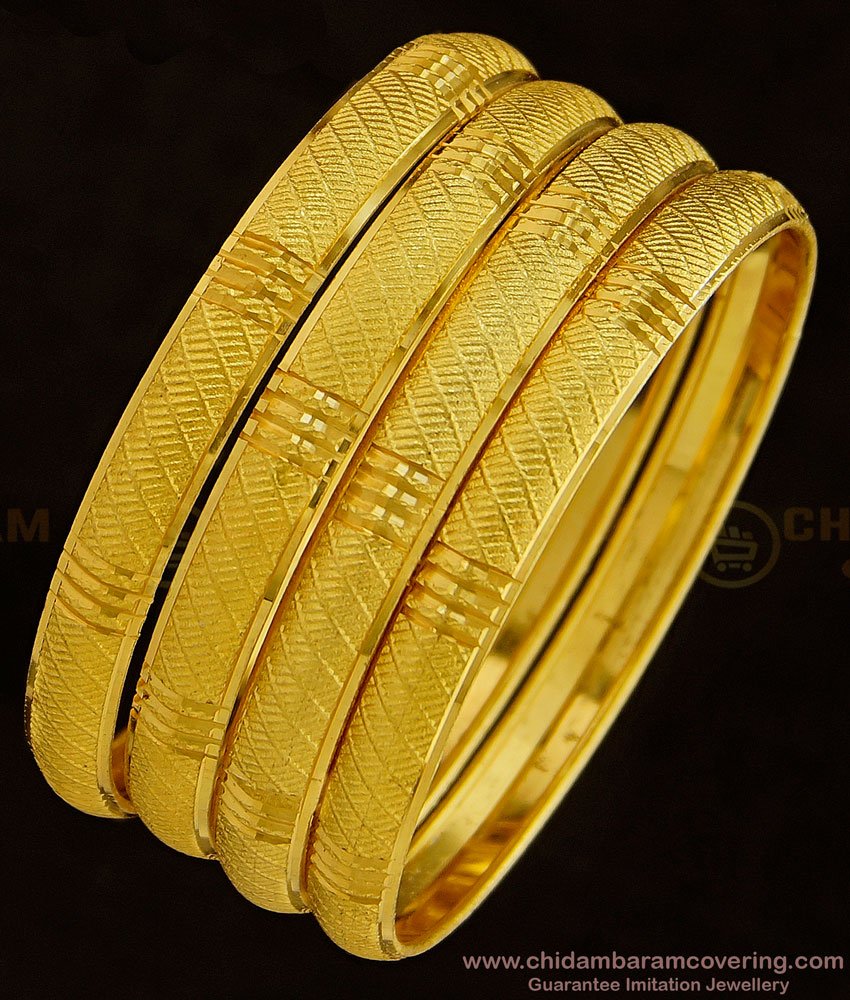 BNG356 - 2.8 Size Buy Gold Design Daily Wear 4 Bangles Set Best Price Online