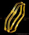 BNG362 - 2.8 Size New Pattern 1 Gram Gold Curvy Shape Thin Enamel Paint Designer Bangles 