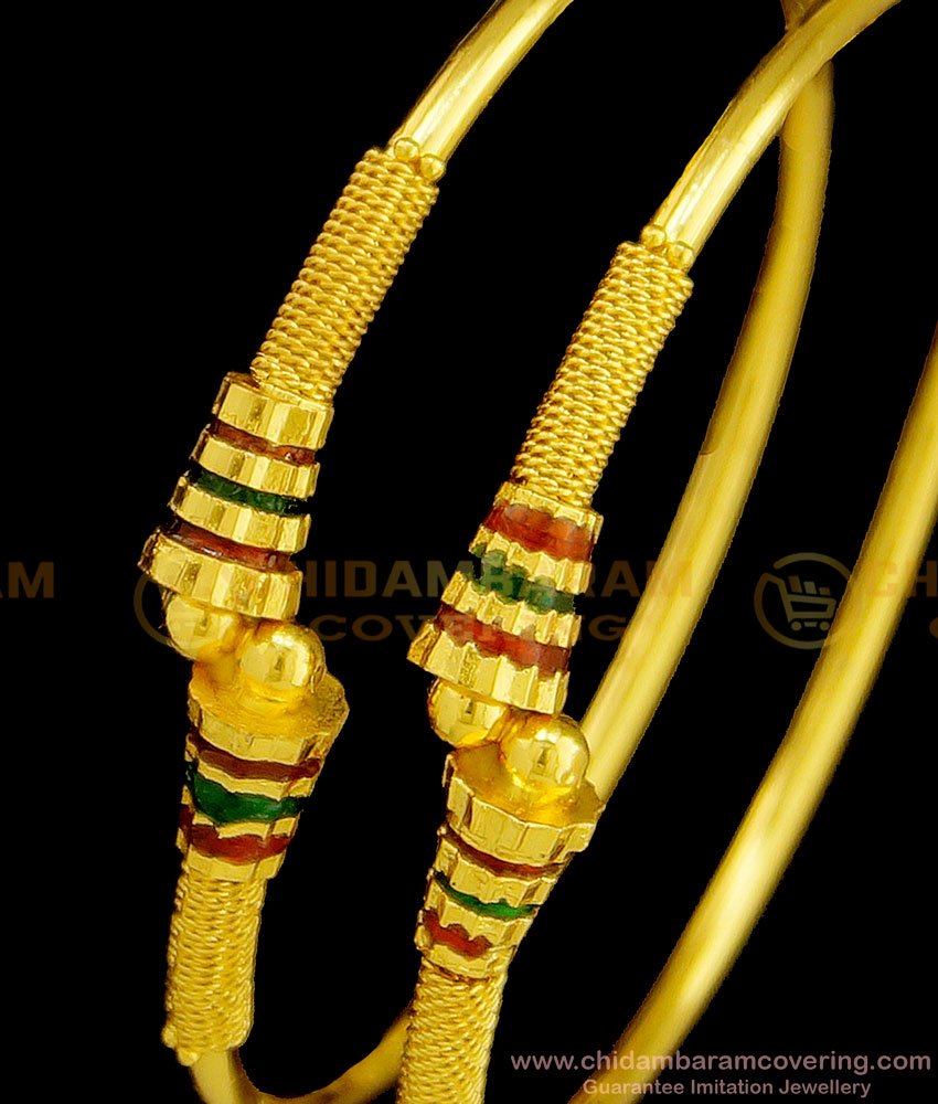 BNG365 - 2.8 Size Unique Party Wear Gold Plated Kambi Bangles Indian Fashion Jewelry