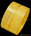 BNG380 - 2.6 Size New Net Pattern Gold Look Party Wear Broad Bangles Gold Plated Jewellery