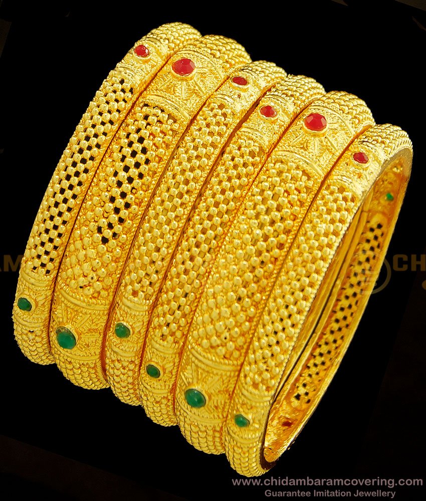 BNG382 - 2.6 Size Grand Look Latest Collections Stunning Gold Forming Gold Indian Wedding 6 Bangles Set