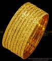 BNG392 - 2.4 Size Attractive Shine Cutting Thin Bangle Set for Regular Use Gold Bangles Design 