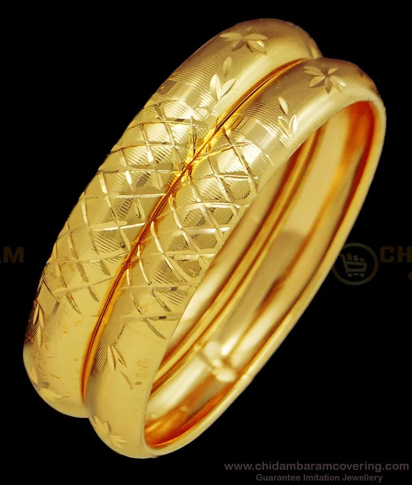 Diamond cut shops gold bangles