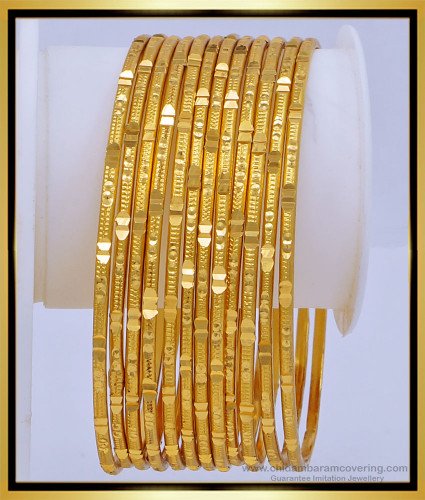 BNG490 - 2.8 Size Indian Imitation Jewellery Thin Bangles 12 Pcs Set Wedding Bangles 