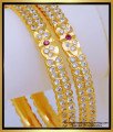 BNG557 - 2.8 Size First Quality Impon Bangles Ruby and White Stone Five Metal Bangles Designs