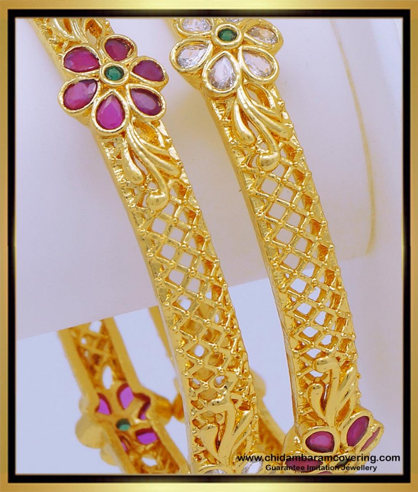 ruby bangles, stone bangles, ruby stone bangles, kal valiyal, stone kangan, one gram gold bangles, ad stone bangles, pink stone bangles, 