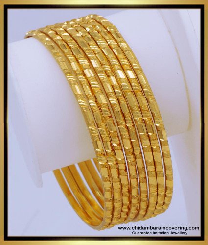 BNG670 - 2.8 Size Latest Daily Use Thin 8 Bangles Set 1 Gram Gold Jewellery