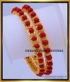 Traditional Red Coral Gold Bangles Design for Women