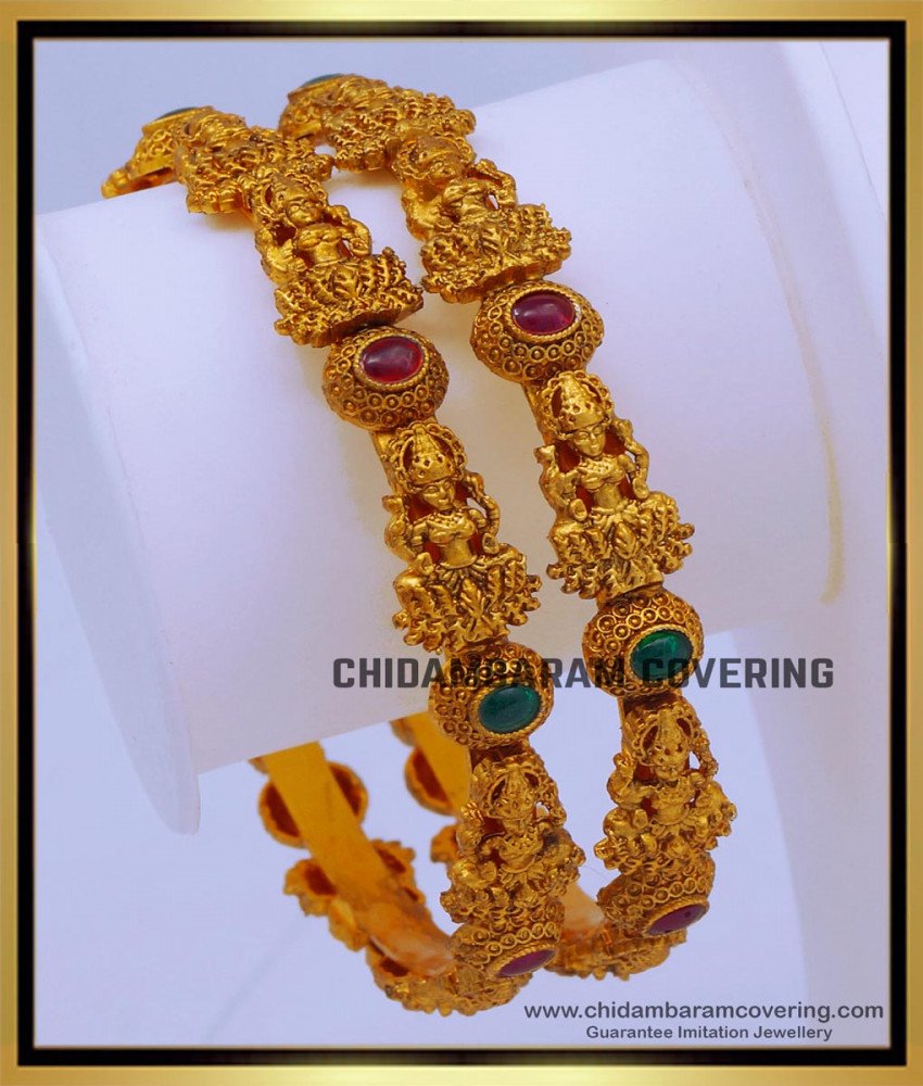 First Quality Antique Temple Jewellery Bangles Set Online 