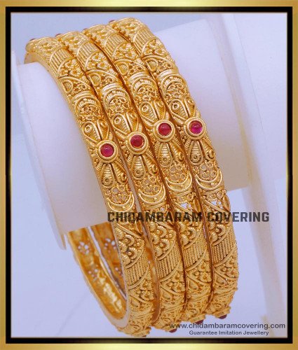 BNG700 -2.8 Size Bridal Wear Latest Antique Gold Bangles Designs Set 