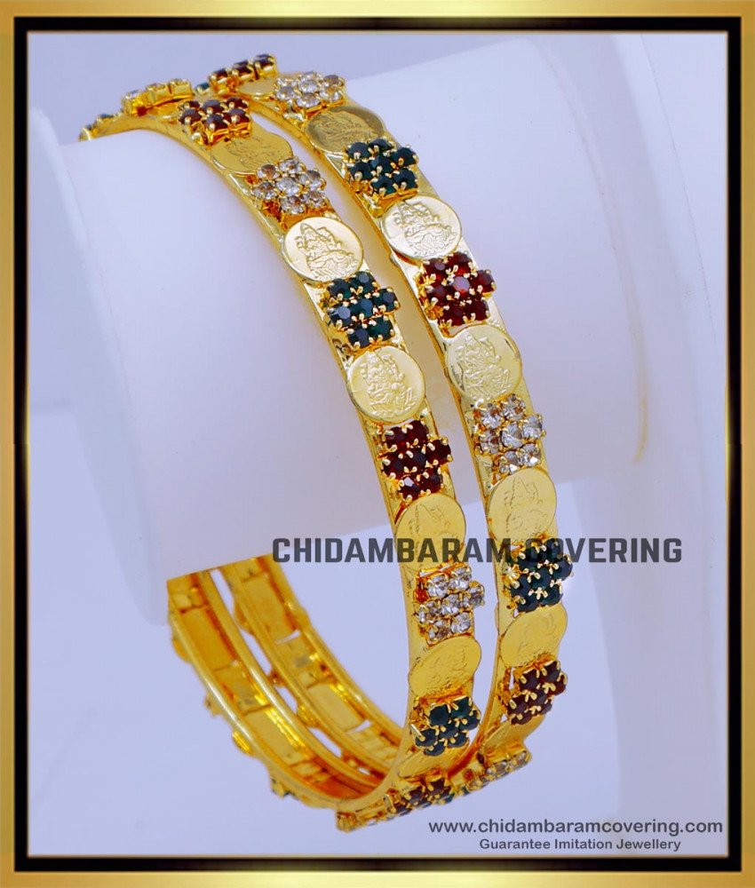 lakshmi gold coin bangles,Lakshmi Coin Bangles, latest gold stone bangles designs, one gram gold jewellery,  stone bangles set, stone bangles designs with price