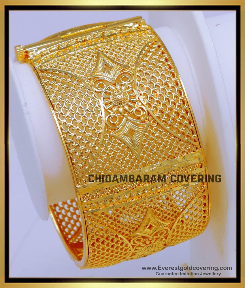 single broad bangle, kada bangles, Wide bangles gold, kada bangles design, kada gold bangles designs for daily use, kada bangles for women, one gram gold kada bangles with price, screw kada bangle, screw bangles design, screw bangles online, Wide bangles gold