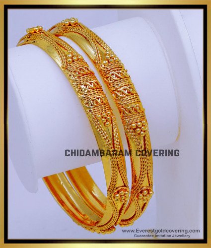 BNG876 - 2.6 Latest Real Gold Design Guaranteed Gold Plated Bangles