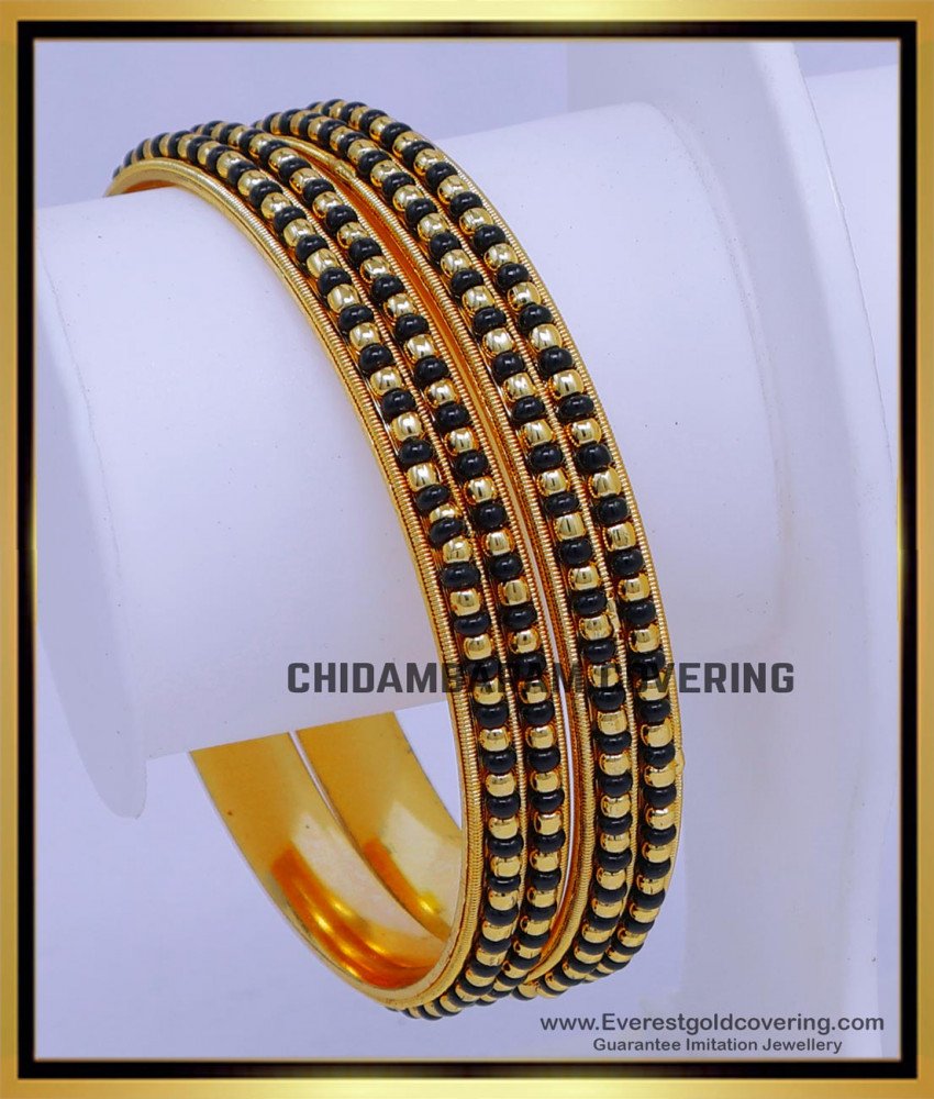 chidambaram gold covering, black beads bangles, latest gold bangles,kale mani bangles, karukamani valaiyal, coveirng bangles, Bangles design Gold, Gold bangles latest design, bangles design gold, bangles for women, fancy bangles online shopping, gold plated bangles