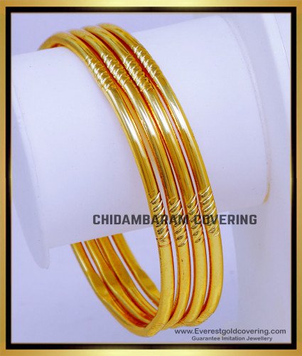 BNG889 - 2.6 Pure Impon Gold Bangle Simple Design for Wedding