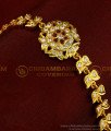 BCT180 - Impon Bracelet One Gram Gold Plated White and Ruby Stone Flower Design Bracelet for Ladies