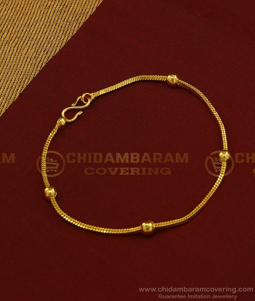 BCT197 - 5.5 Inch One Gram Gold Ball Chain Design Guaranteed Bracelet for Kids