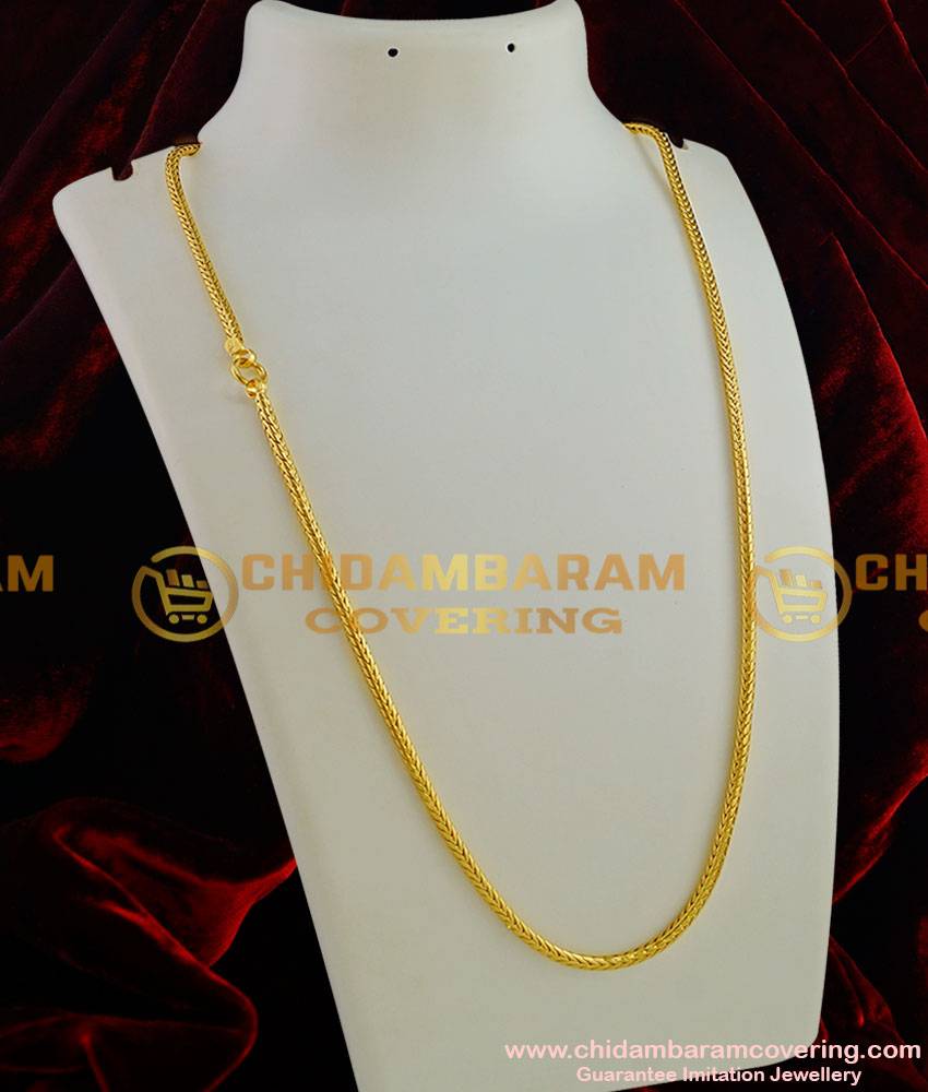 CHN003-LG - 30 inches Gold Plated Thirumangalyam Kodi (Nantha Saradu) Knitted Design Chain