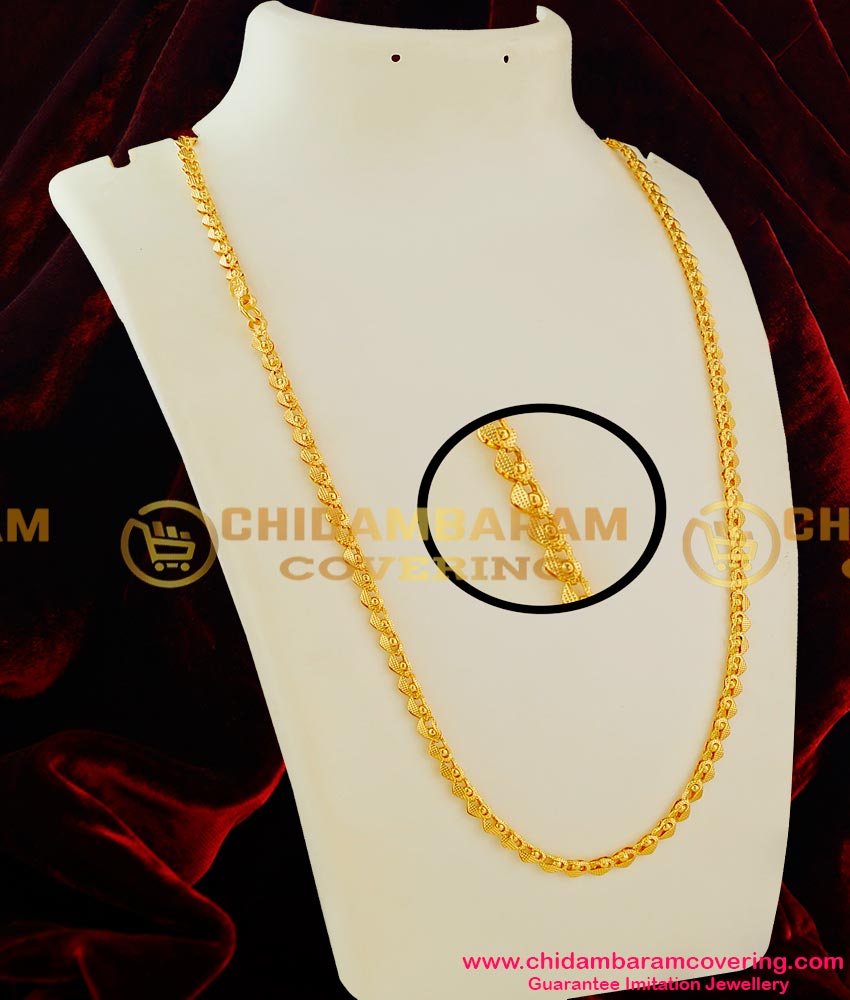 CHN012 - Latest Kerala Chain Heartin with Golden Ball Design Daily Wear Collection