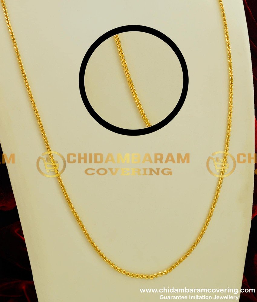 CHN062-LG - 30 Inches Long Light Weight Daily Wear Thin Gold Chain Look Guarantee Chain Online