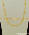 CHN071-LG - 30 Inch Long Trendy Daily Wear Light Weight Cylinder Shape Designer Gold Chain Design Online