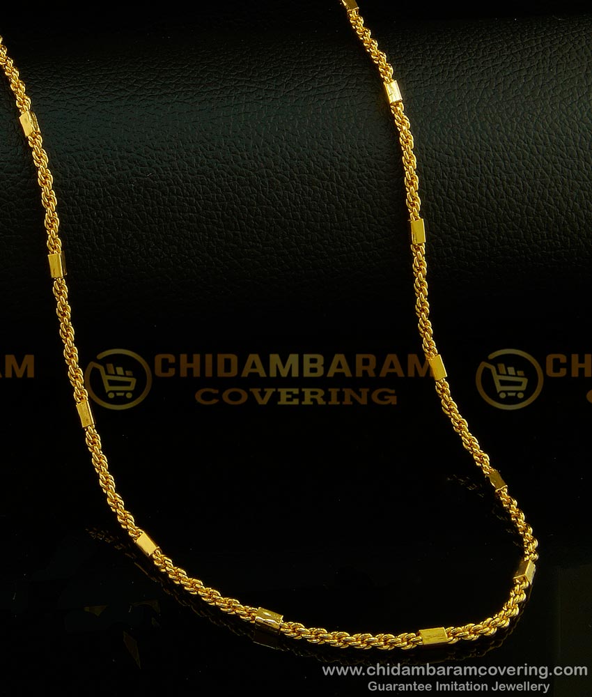 CHN147 - Real Gold Look Kerala Twisted Chain Guarantee Chain Buy Online Shopping