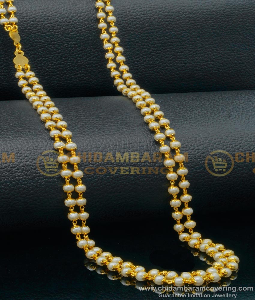 pearl mala, pearl with gold ball chain, mani malai, mithu malai, muthu mani malai, 