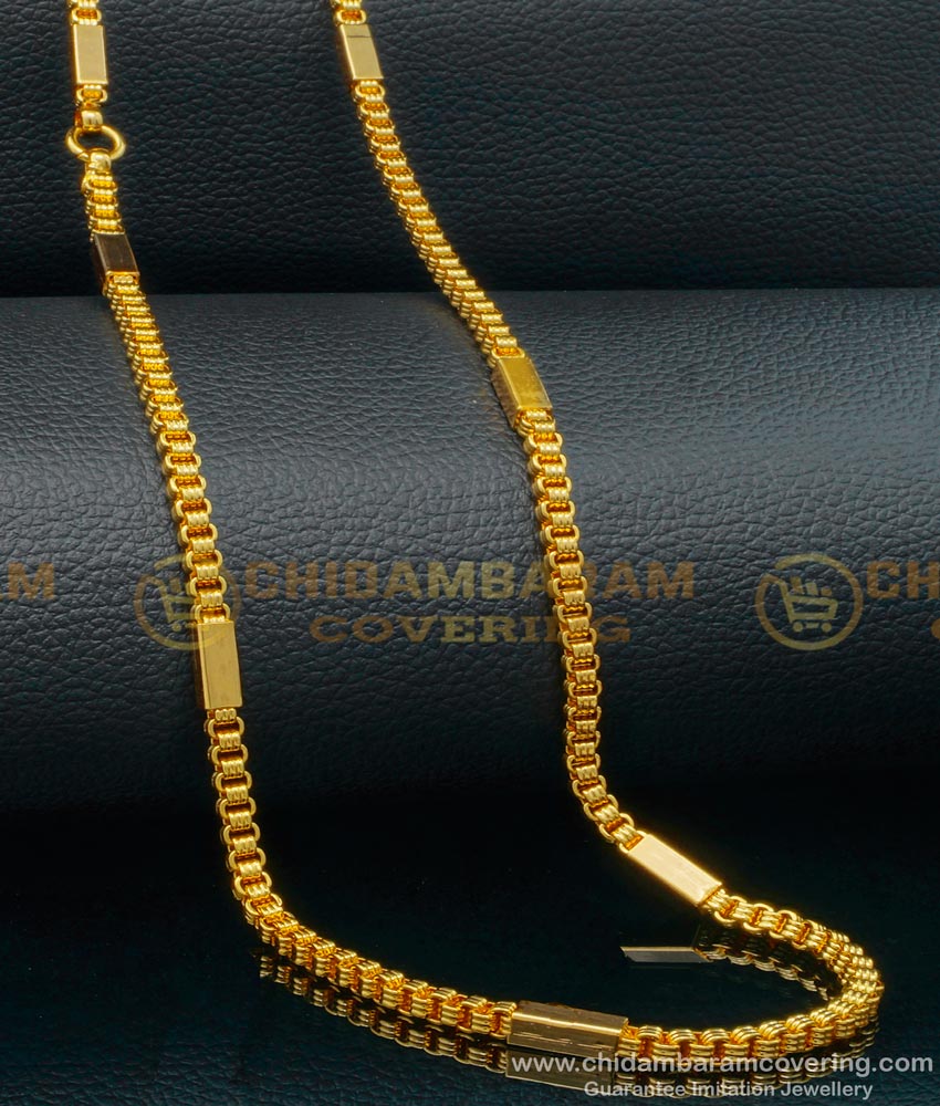 CHN231 - 24 Inches New Model Regular Use One Gram Gold Chain for Men 