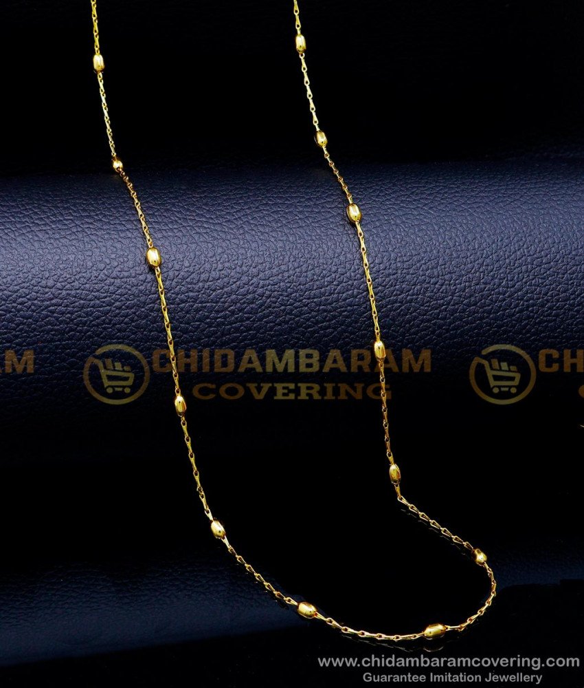 gold beads chain, long chain latest designs, chain design for women, gold and black beads chain, gold black beads chain models, simple neck chain design, simple long chain designs, gold beads chain, gold balls chain design, gold plated chain,1 gram gold chain